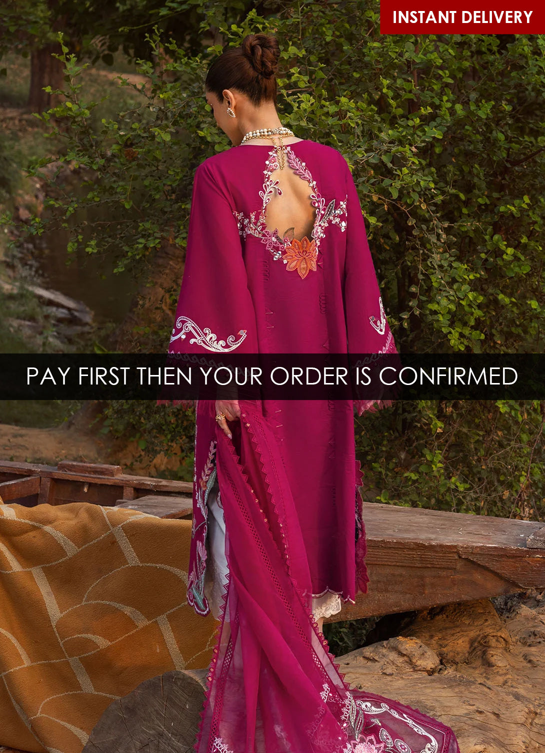 Crimson Tasawar Lawn'25 - MIRROR GARDEN - D3A