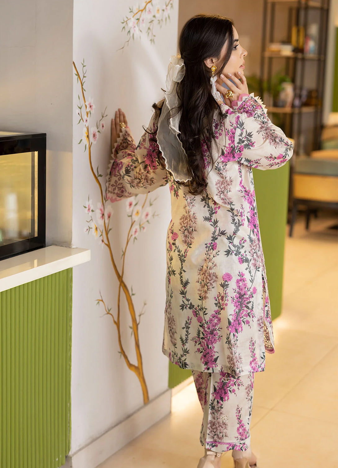 Nureh Ballerina Emb Printed Chikankari Lawn'25 2 Pc - NU2-164