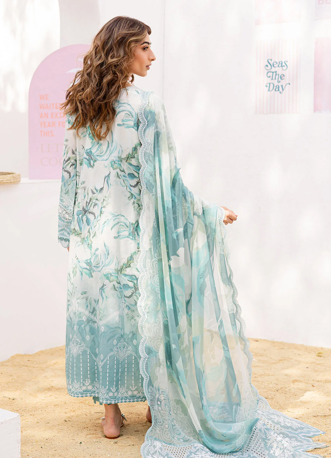 Nureh Gardenia Emb Printed Lawn'25 - NSG-187