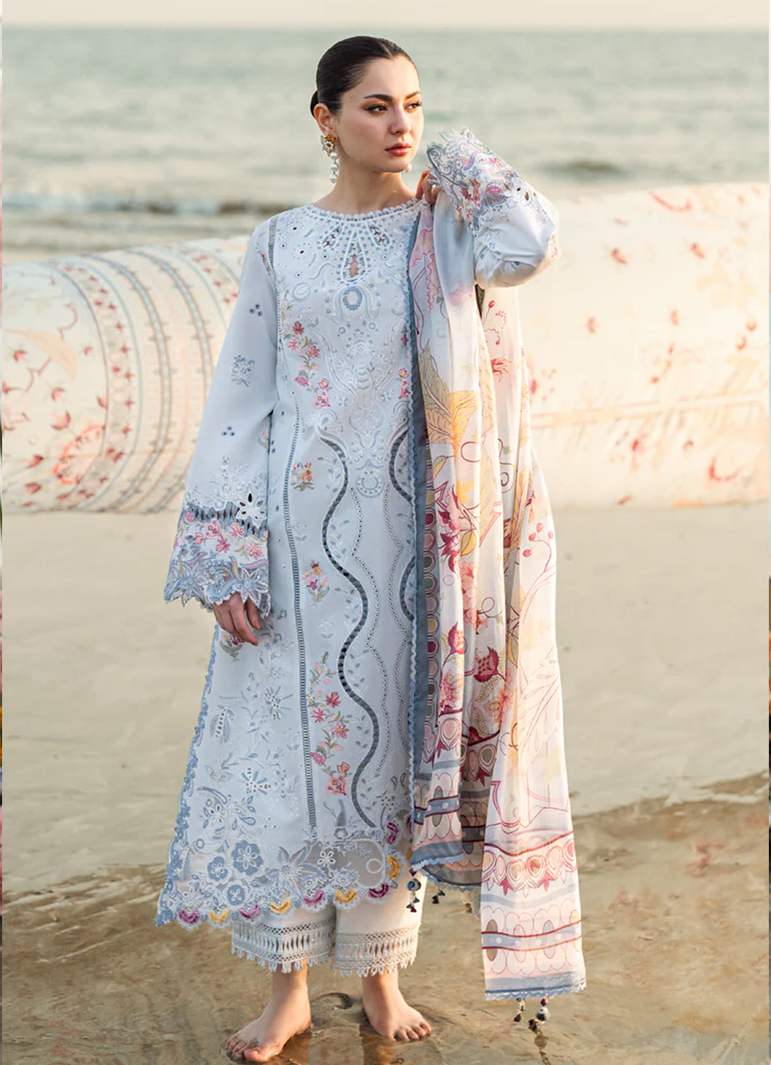 Qalamkar Sahil Luxury Lawn'25 FK-02 ISABELLA