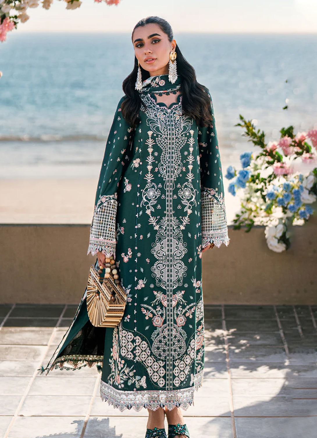 Qalamkar Sahil Luxury Lawn'25 FK-13 ELIZA