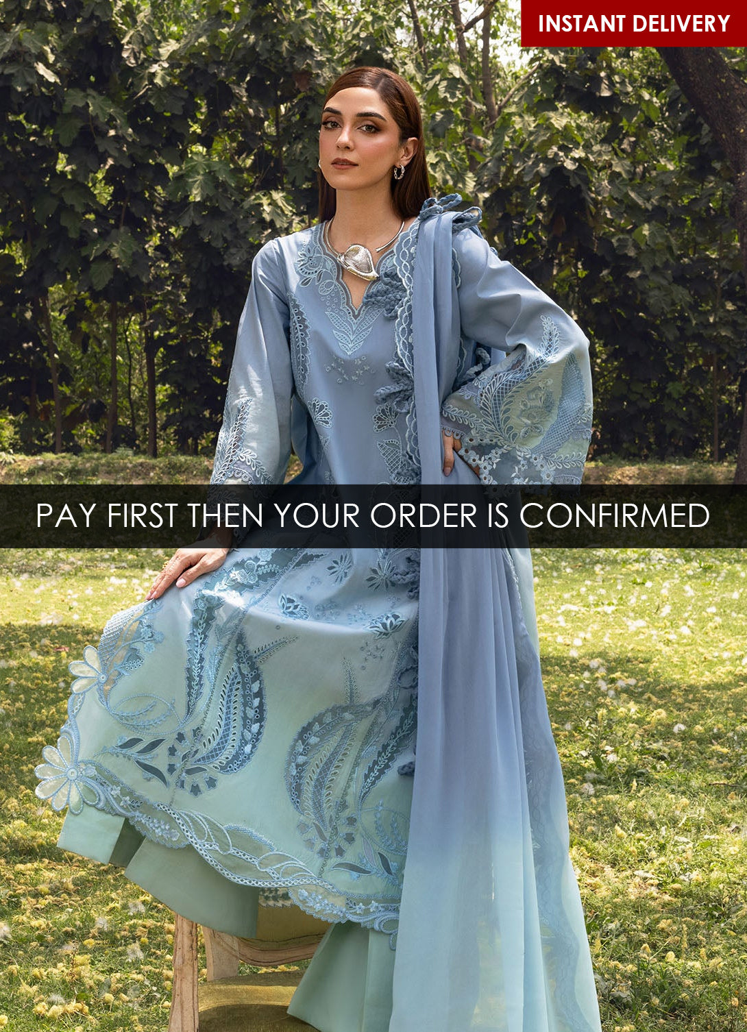 Crimson Tasawar Lawn'25 - ALL THINGS OMBRE - D1 A