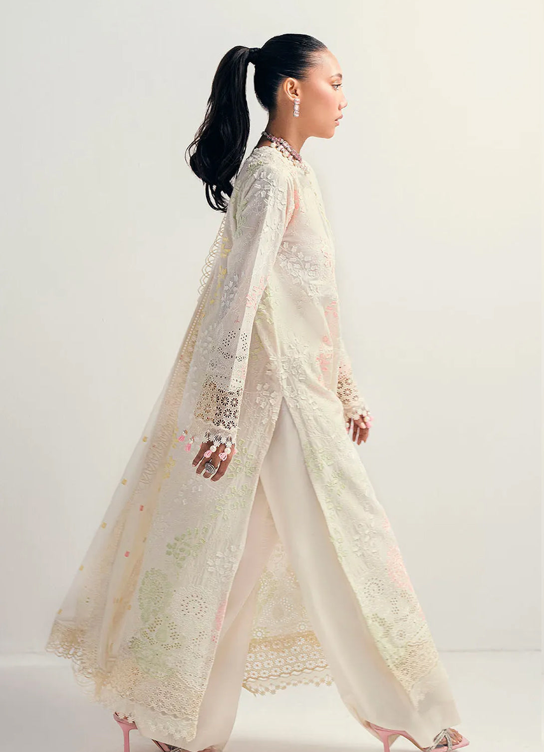 Gul Ahmed - Chikankari 3 pc- Schiffli Embroidered Lawn'25 - PM-52047
