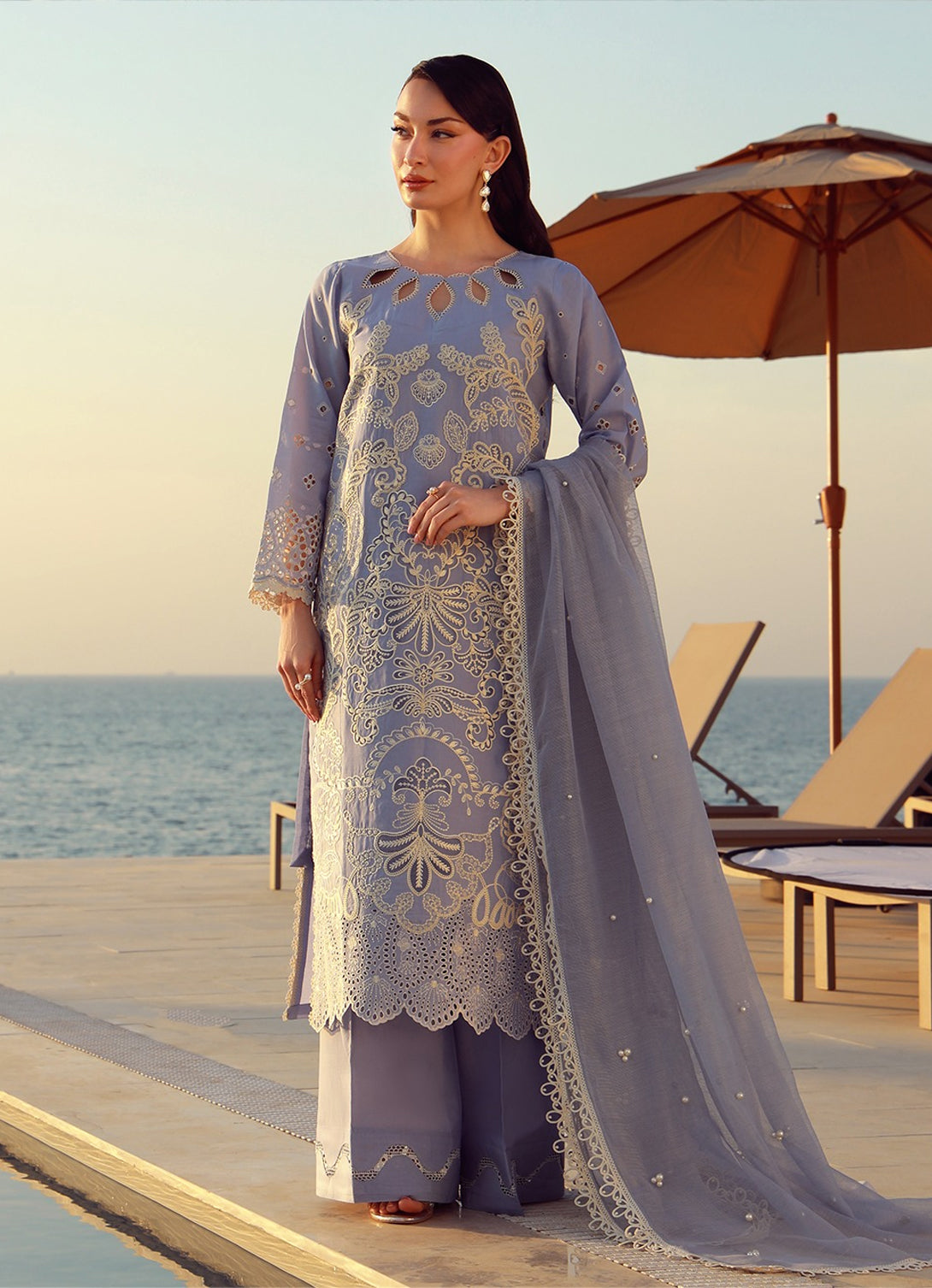 Gulmina Luxury Lawn'25 - Periwinkle