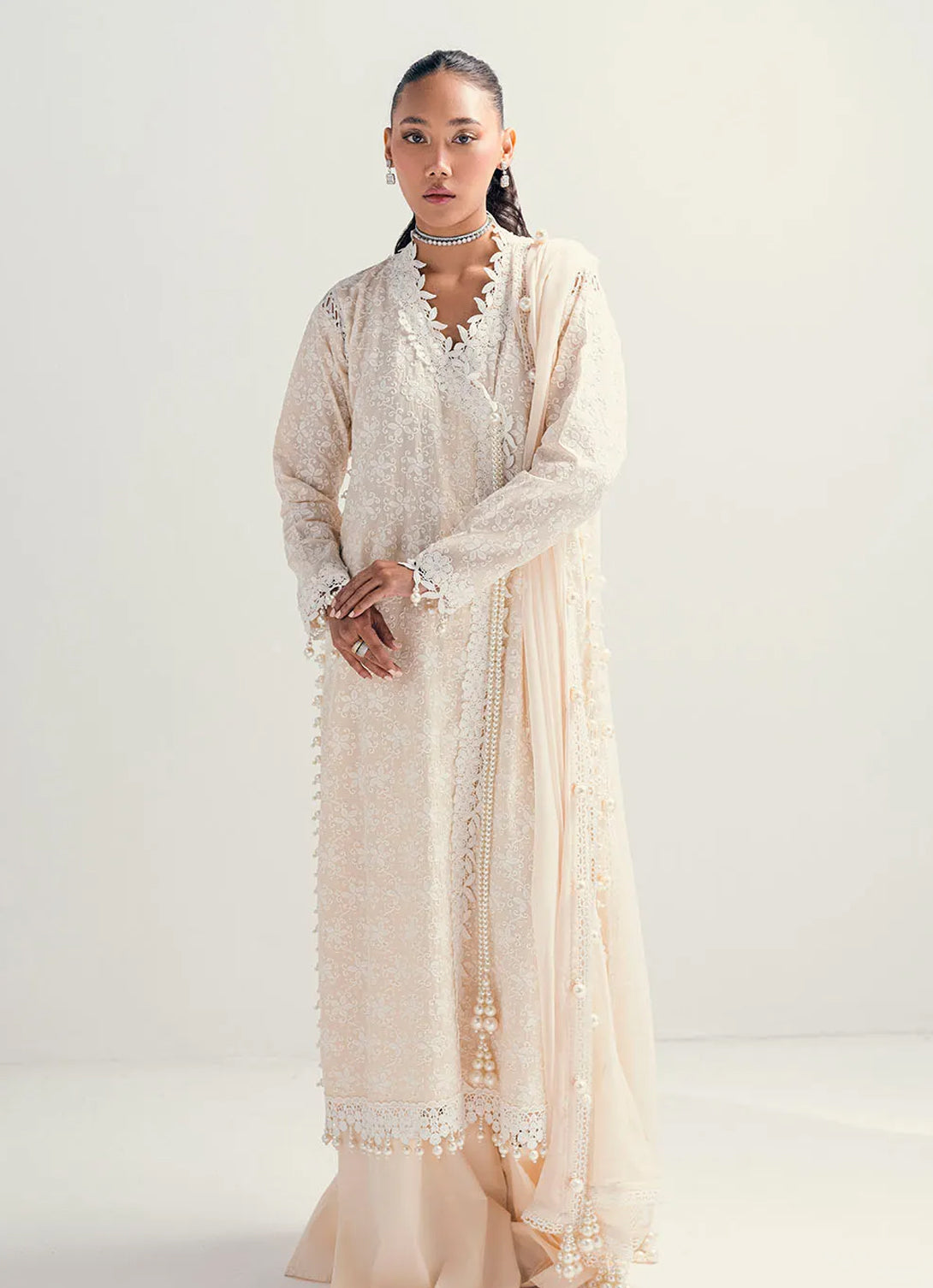 Gul Ahmed - Chikankari 3 pc- Schiffli Embroidered Lawn'25 - PM-52046