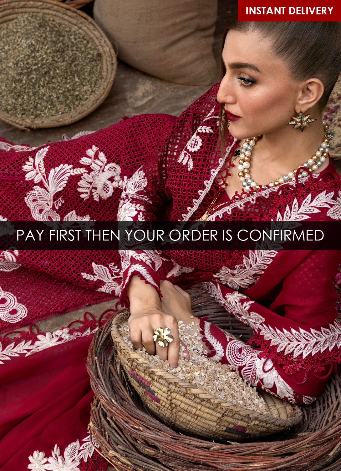 Crimson Tasawar Lawn'25 - ONE TRUE LOVE - D6A