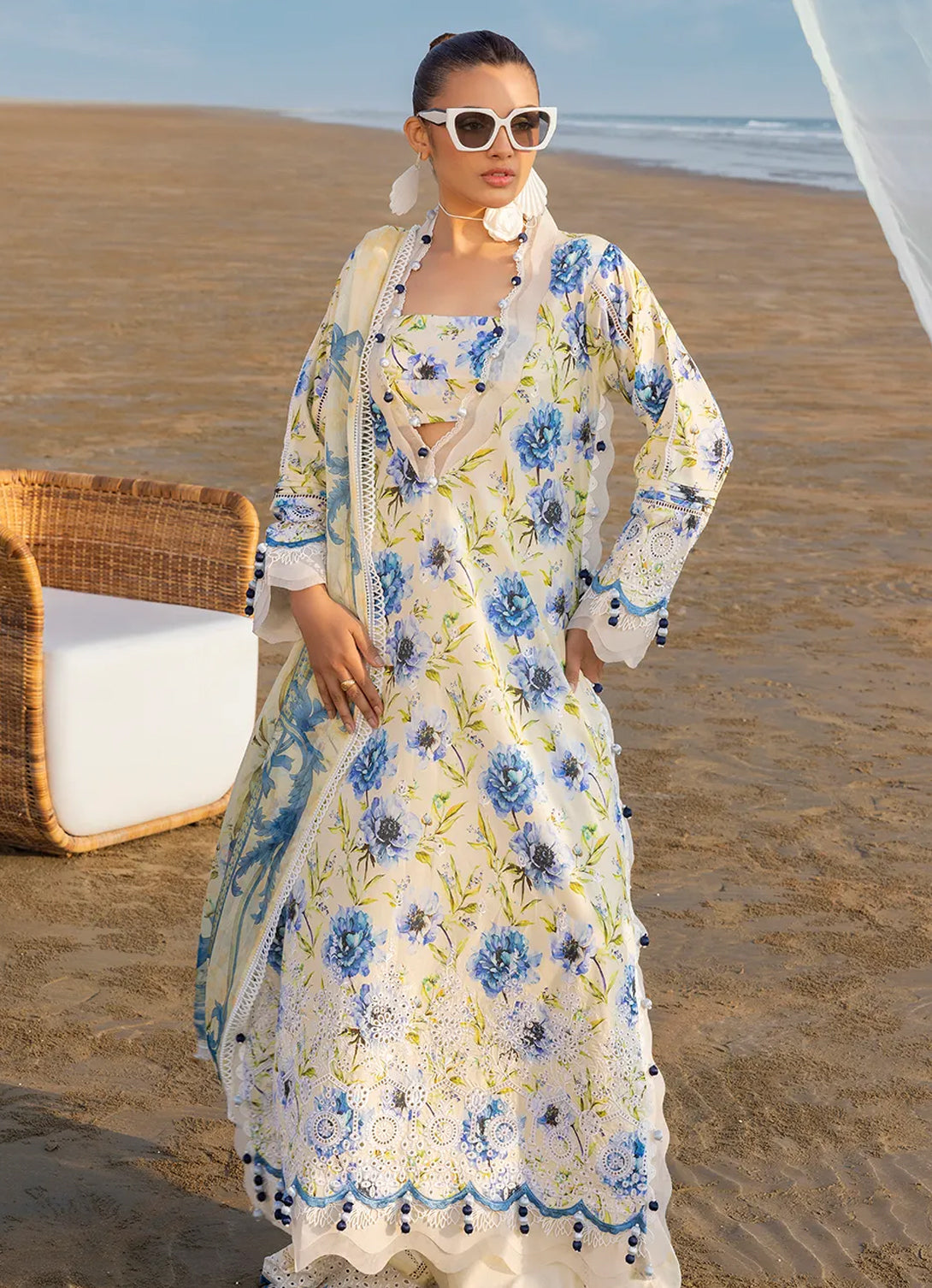 Gul Ahmed - New Season 3 pc- Embroidered Lawn'25 - BM-42036