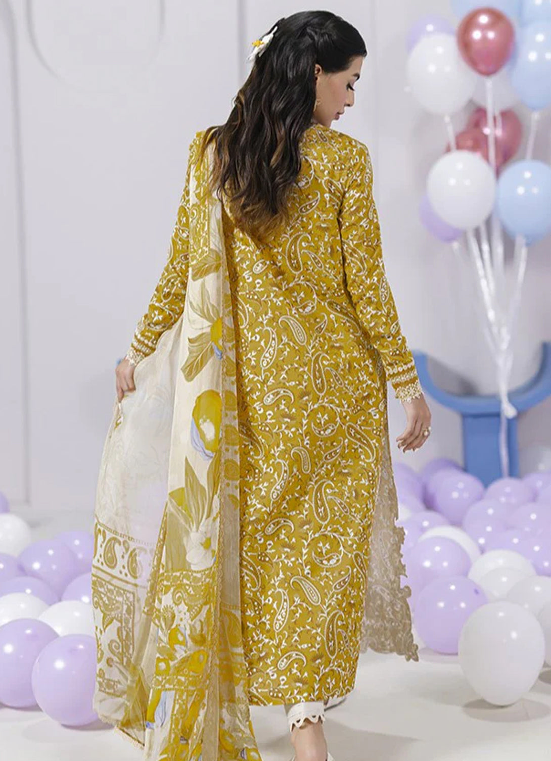 Qalamkar Q Prints Lawn'25 - EM-10 (В) ADELE