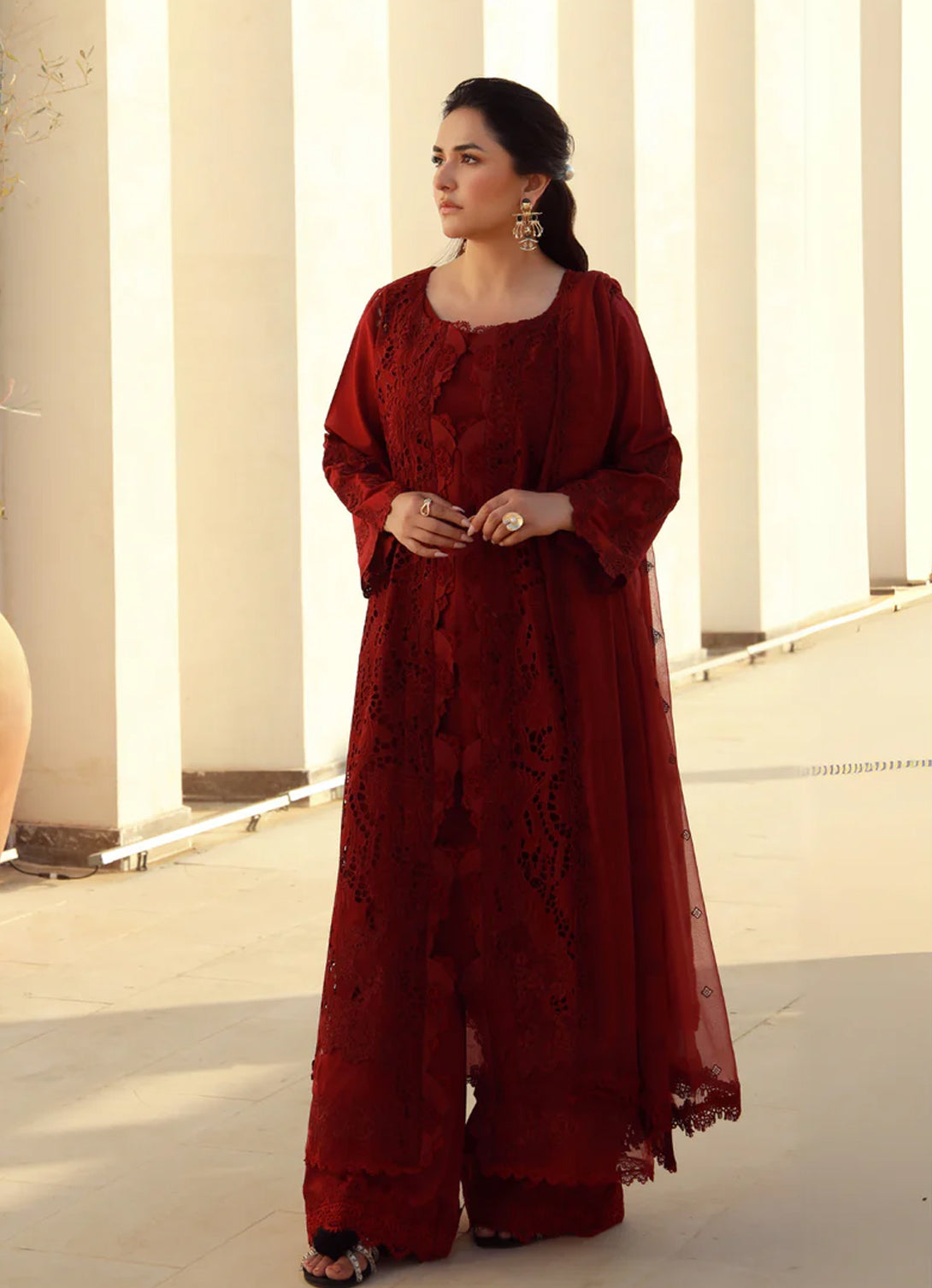 Gulmina Luxury Lawn'25 - Scarlet