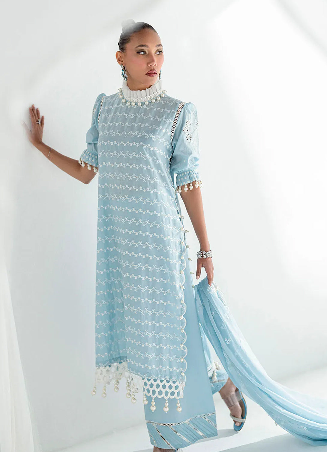 Gul Ahmed - Chikankari 3 pc- Schiffli Embroidered Lawn'25 - PM-52041