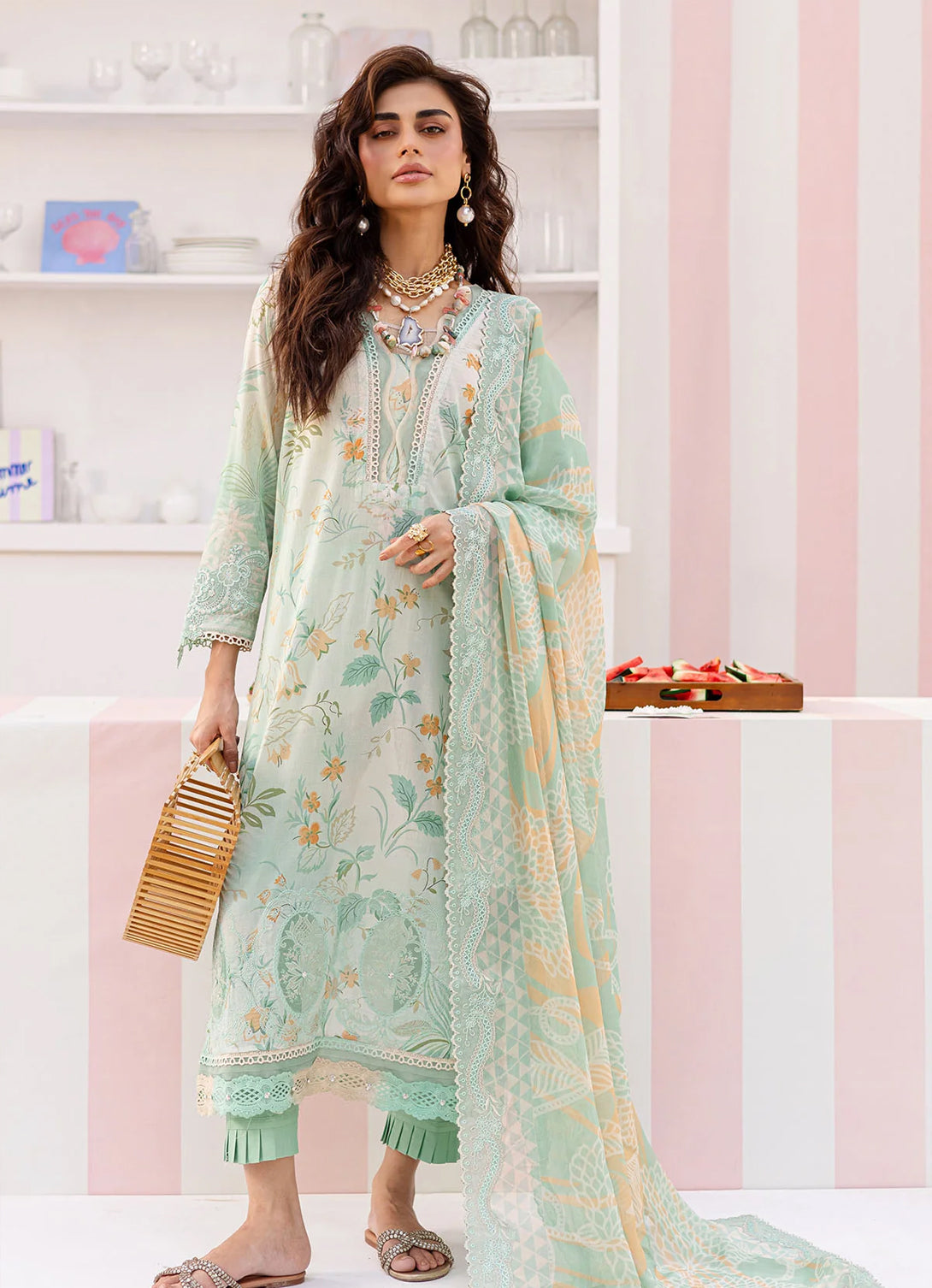 Nureh Gardenia Emb Printed Lawn'25 - NSG-191