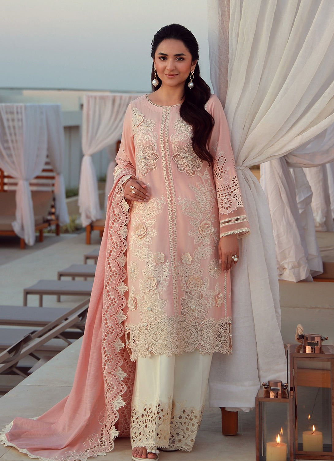 Gulmina Luxury Lawn'25 - Pink Lilly