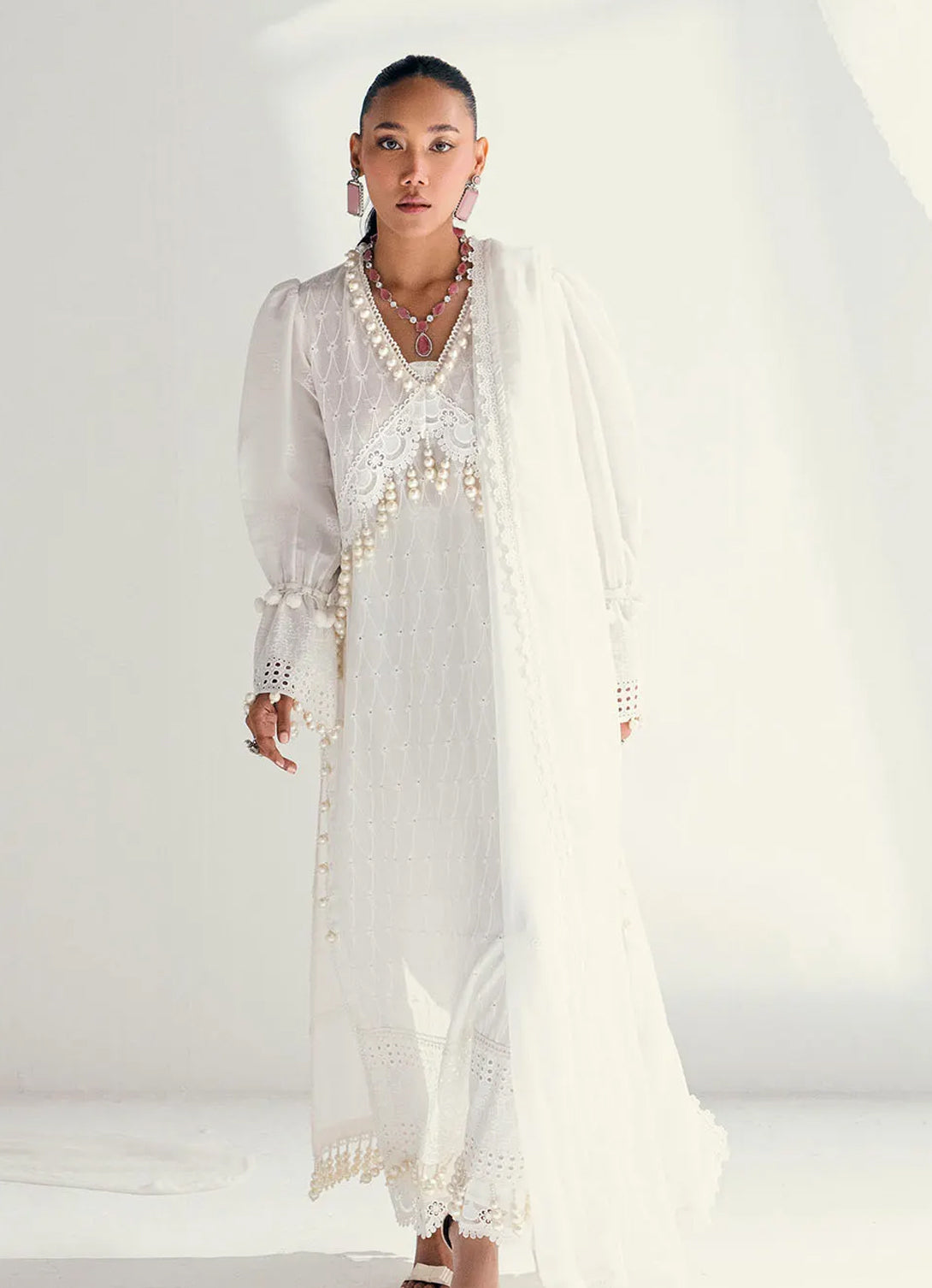 Gul Ahmed - Chikankari 3 pc- Schiffli Embroidered Lawn'25 - PM-52052