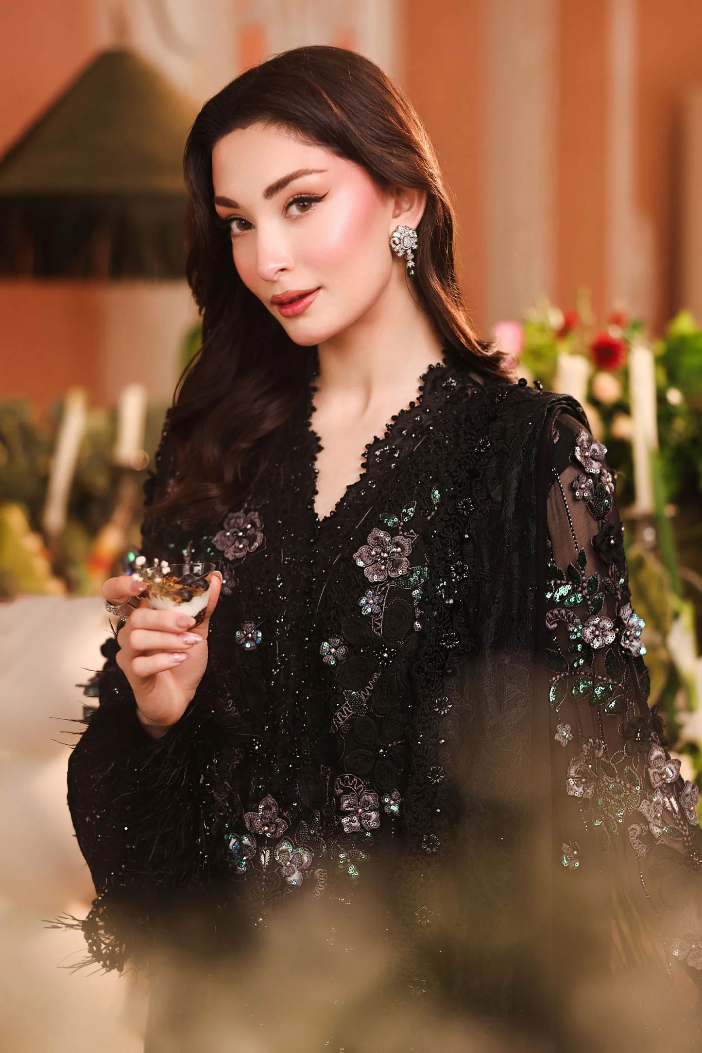 Maria B Royale Tea Chiffon’26-D4