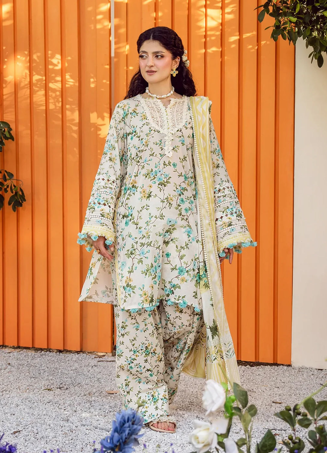 Elaf Prints Lawn'25 - EPS-3A IVORY WHISPERS
