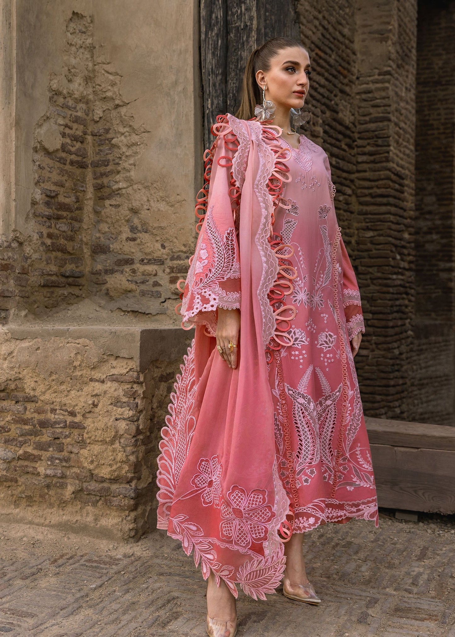 Crimson Tasawar Lawn'25 - ALL THINGS OMBRE - D1B
