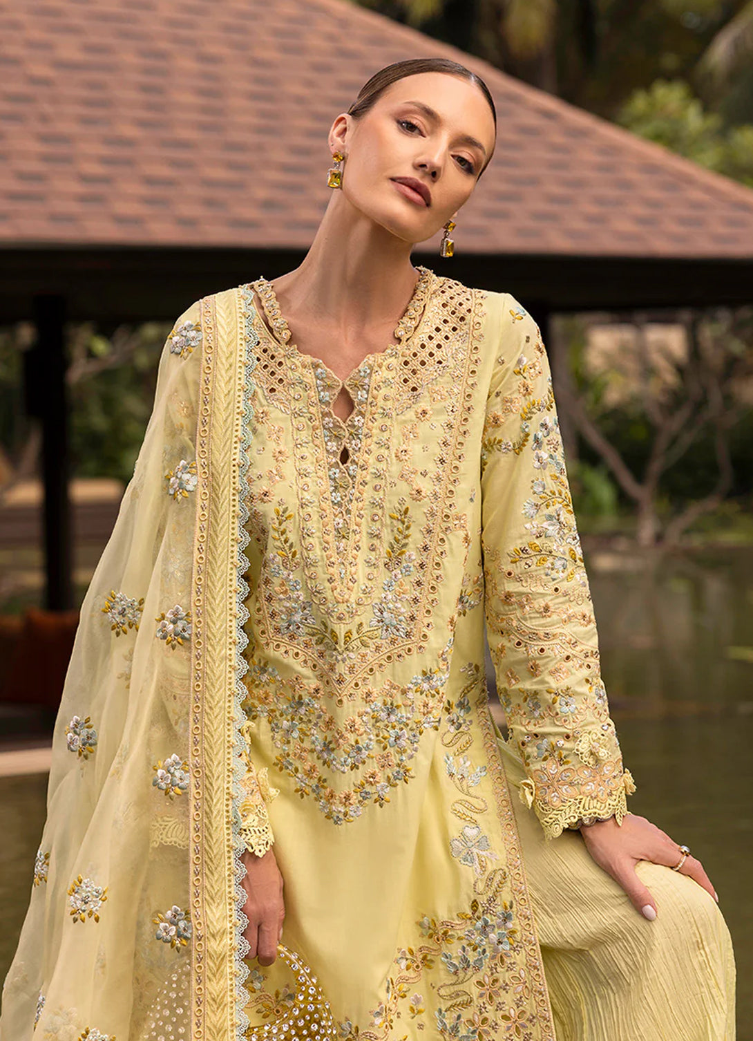 Faiza Saqlain Zinnia Luxury Lawn'25 - Azalea