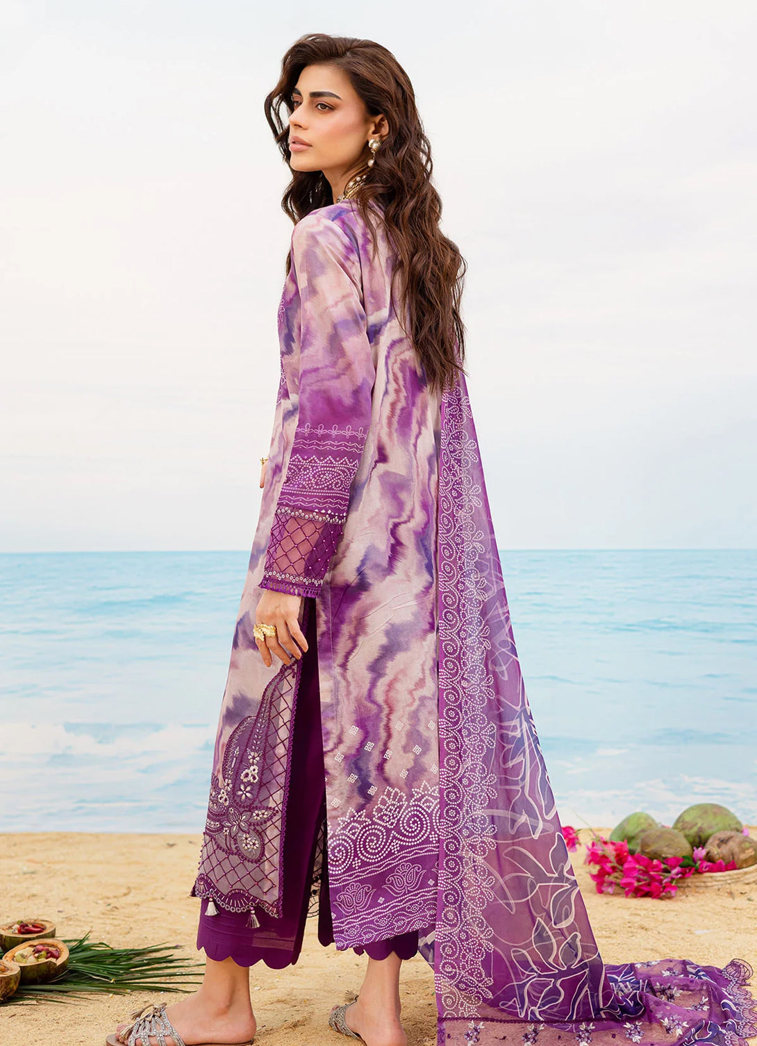 Nureh Gardenia Emb Printed Lawn'25 - NSG-196