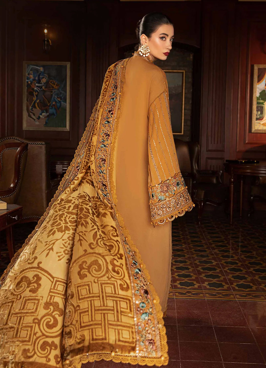 Maria B - Winter Luxe - Embroidered Velvet Suit | DL-1207