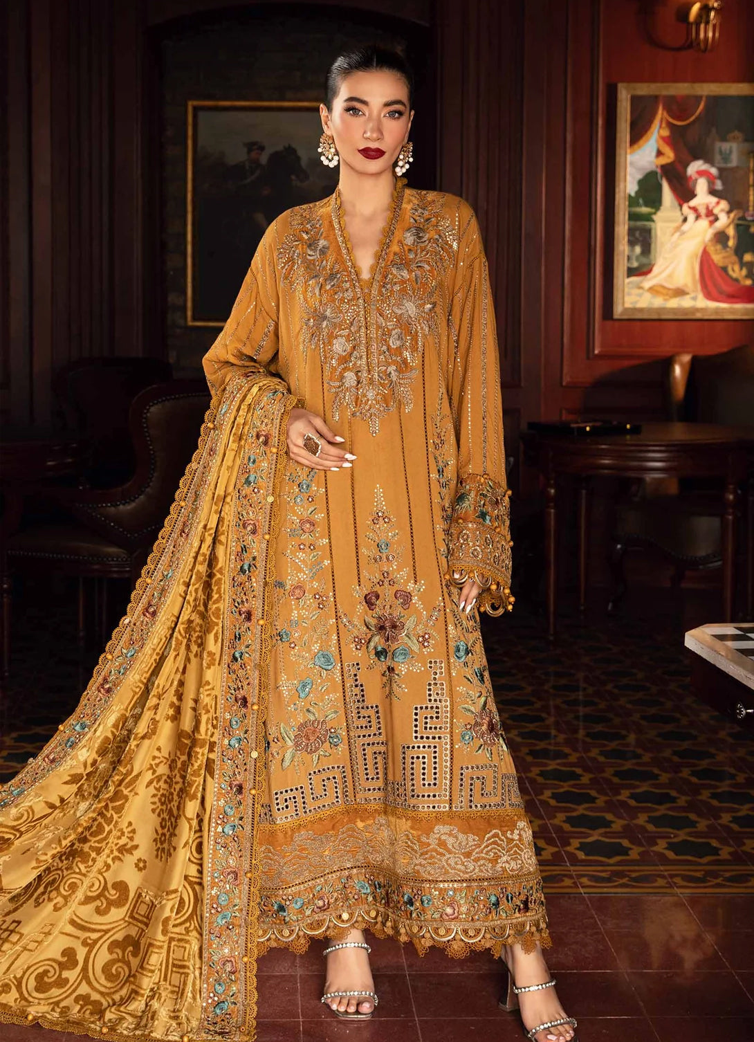 Maria B - Winter Luxe - Embroidered Velvet Suit | DL-1207