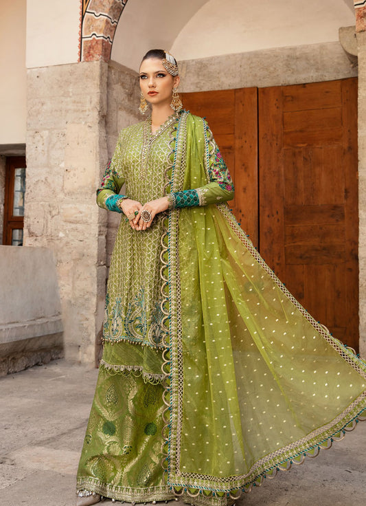 Maria.B. - Embroidered Cotton Satin Suit | CST-803