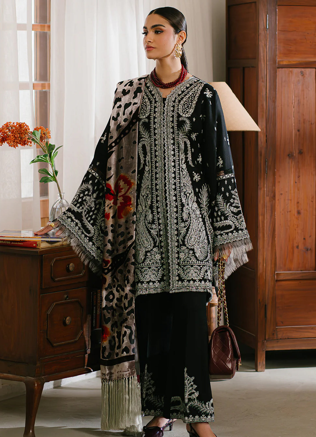 Bin Ilyas - Olivia Embroidered Winter - 523 - B | 3 PC Kotrai