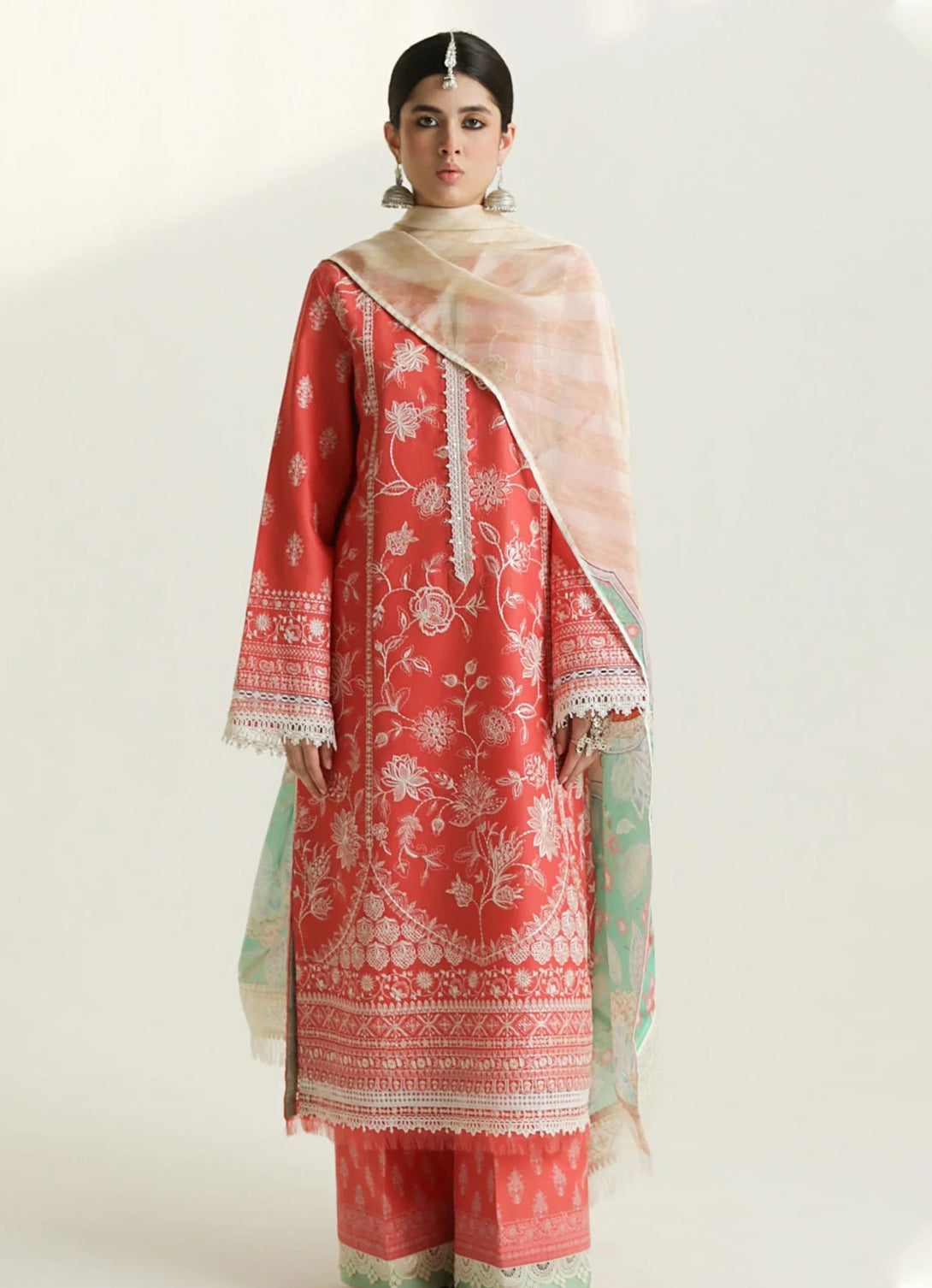 Zara Shahjahan Embroidered Luxury Lawn - D-01A