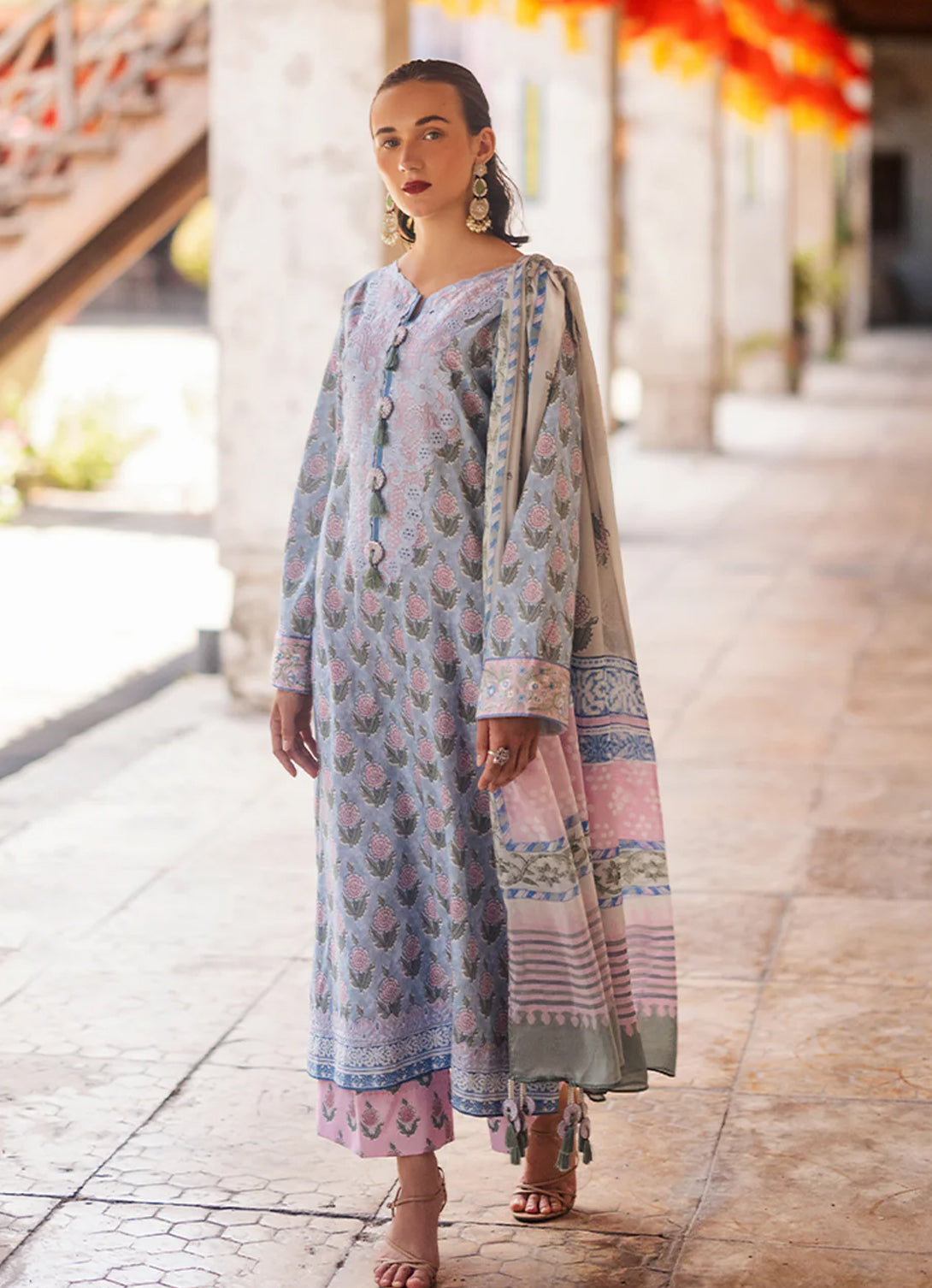 Roheenaz - Taneez Unstitched Block Print - Mahnaz