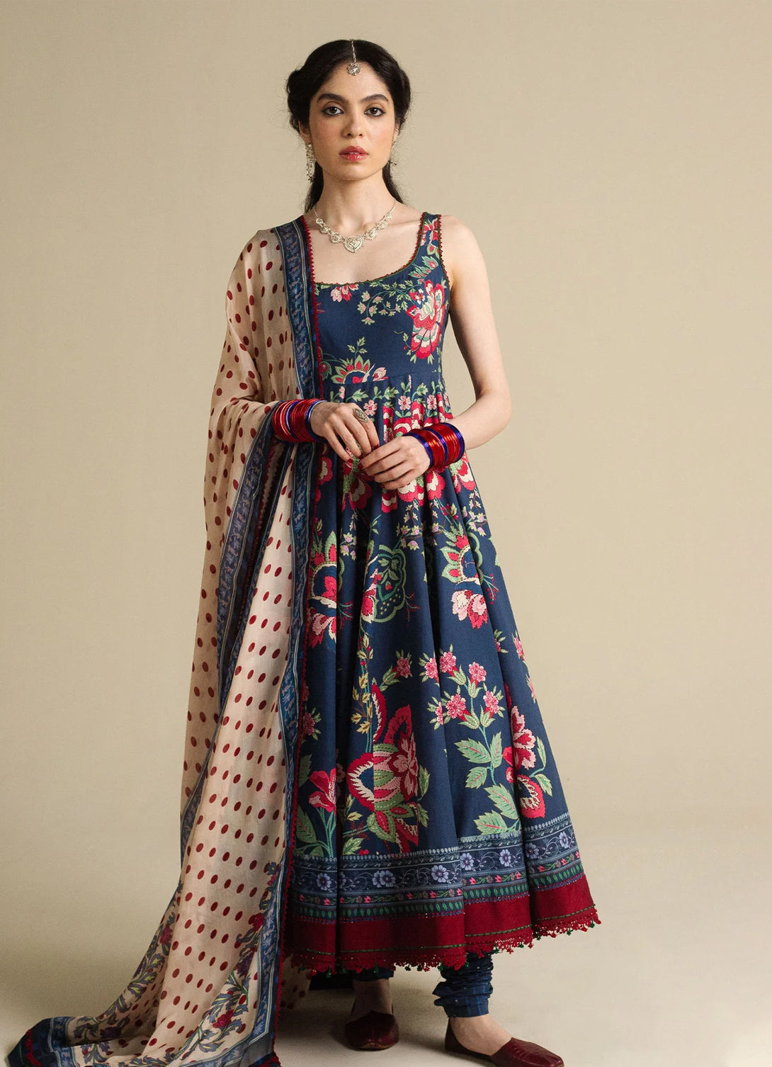 Zara Shahjahan Anarkali Lawn'25 - Neelofur-D4