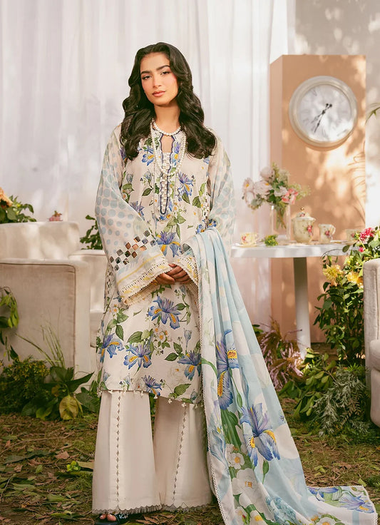 Elaf Prints Lawn'25 - EPS-6A IVORY PETALS