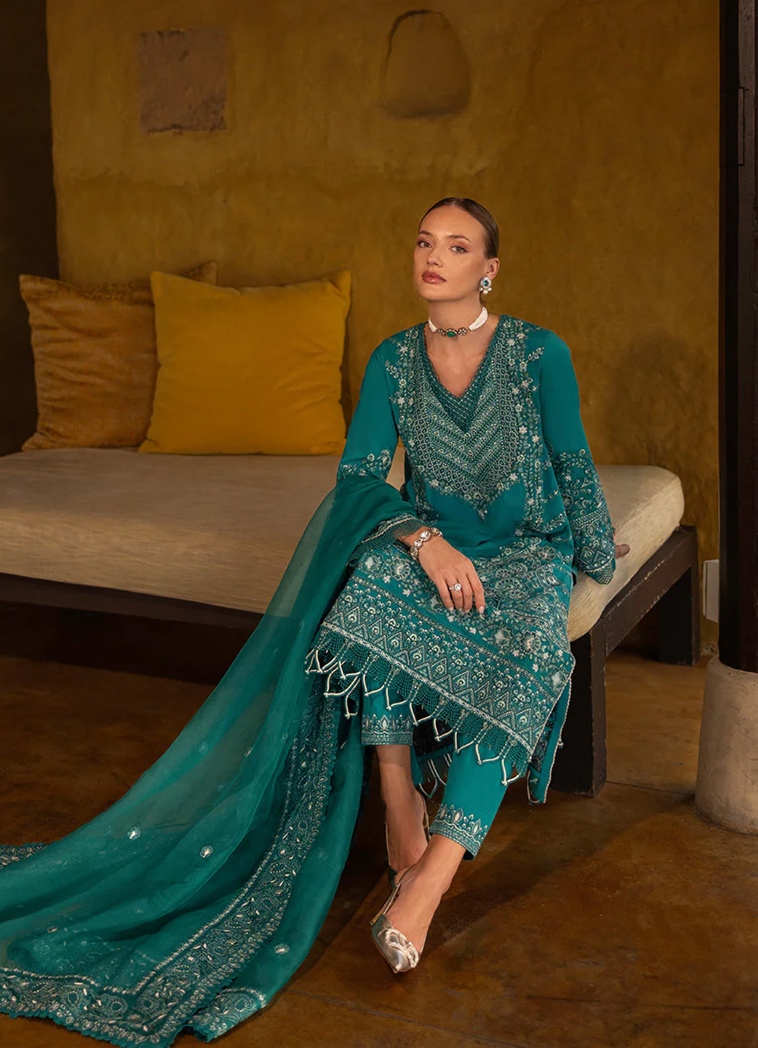 Faiza Saqlain Zinnia Luxury Lawn'25 - Calla
