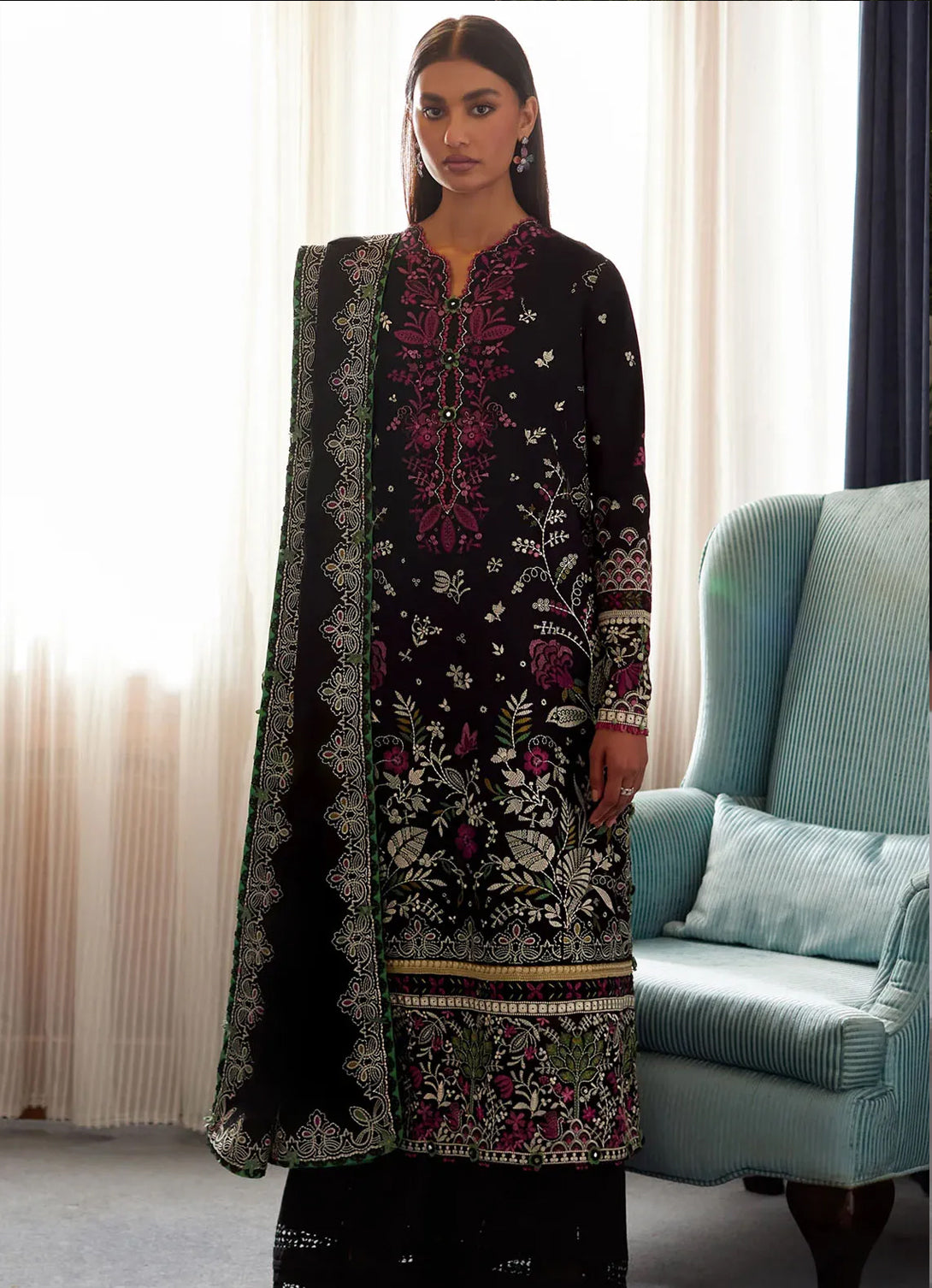 ELAN Embroidered Luxury Lawn -  D-03B Qistina