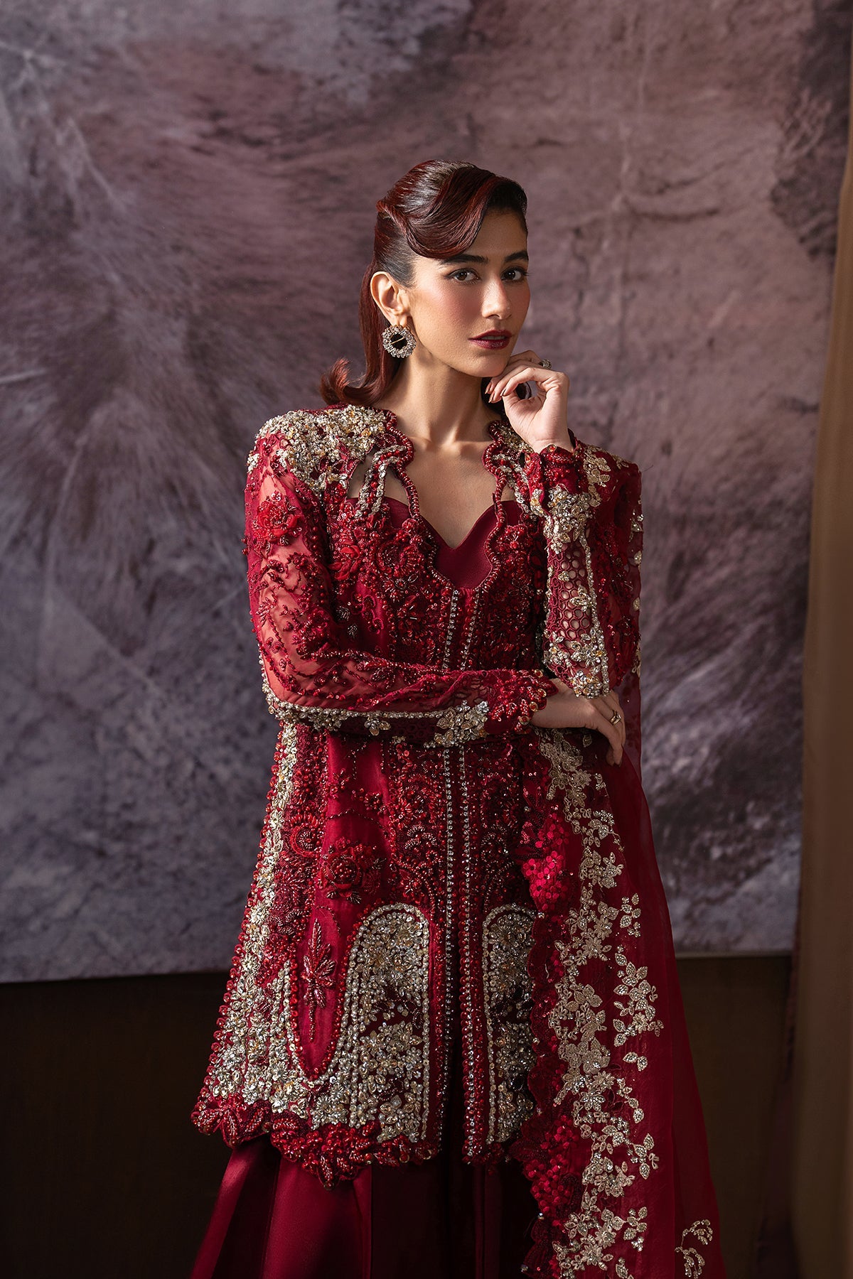 hayat in red dress Afrozeh Hayat'26-Rawayat Afzal Cloth House