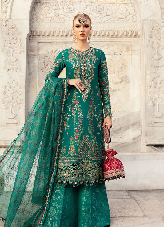 Maria.B. - Embroidered Cotton Satin Suit | CST-811