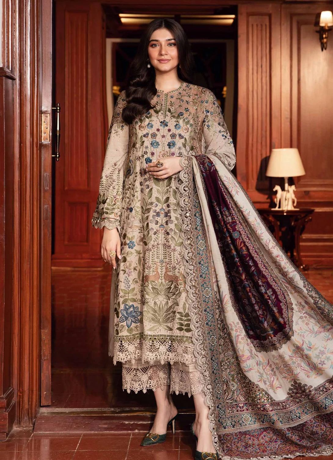 Maria B - Winter Luxe - Embroidered Velvet Suit | DL-1211