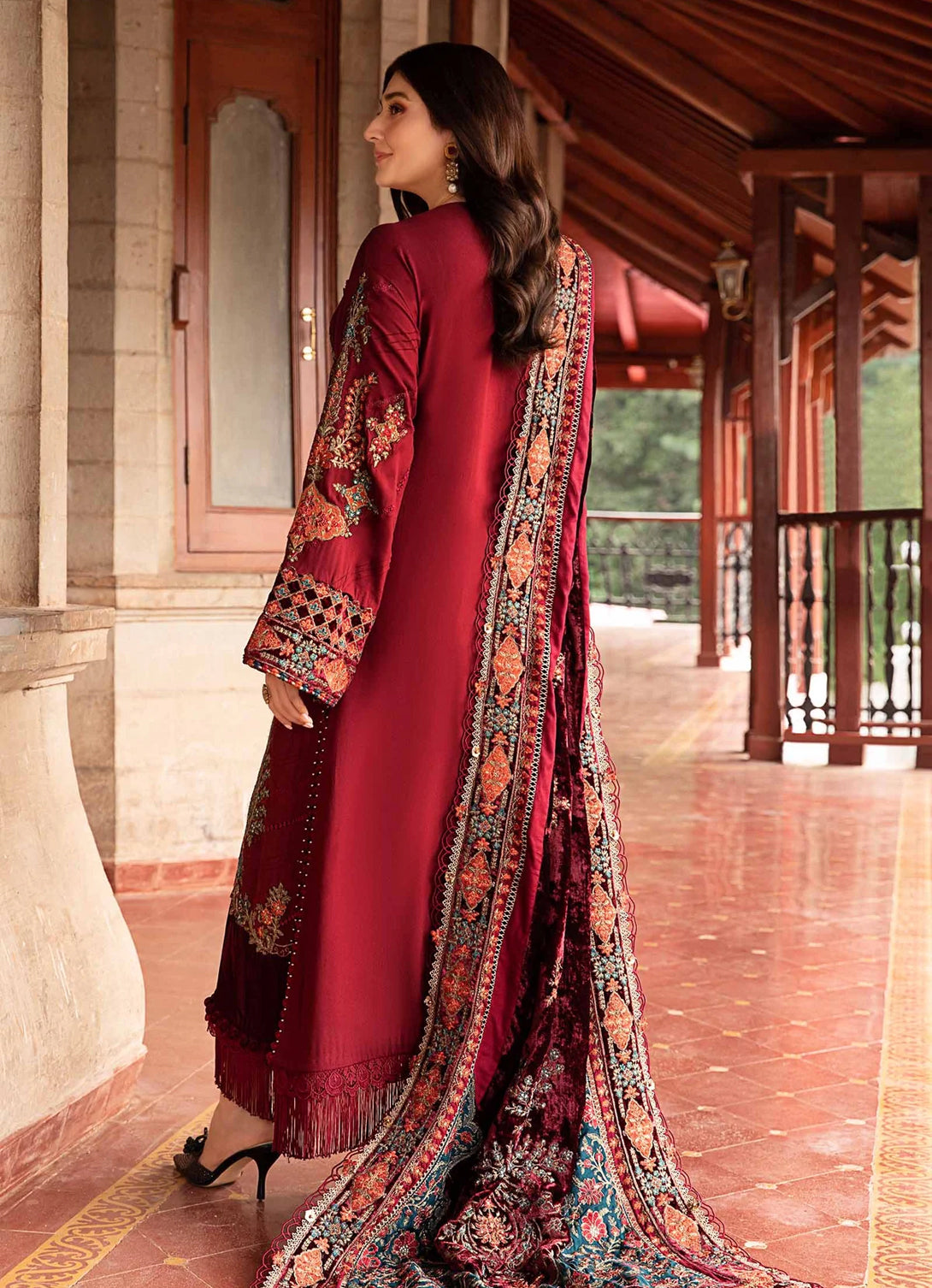 Maria B - Winter Luxe - Embroidered Velvet Suit | DL-1210