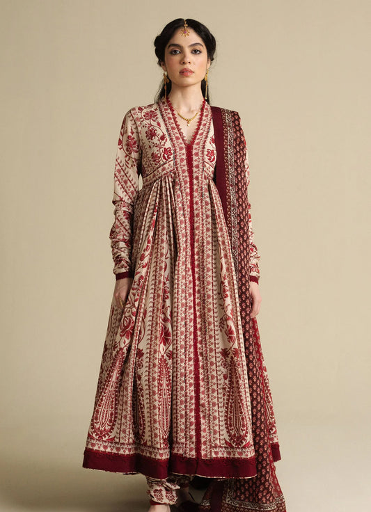 Zara Shahjahan Anarkali Lawn'25 - Kashmiri-D1