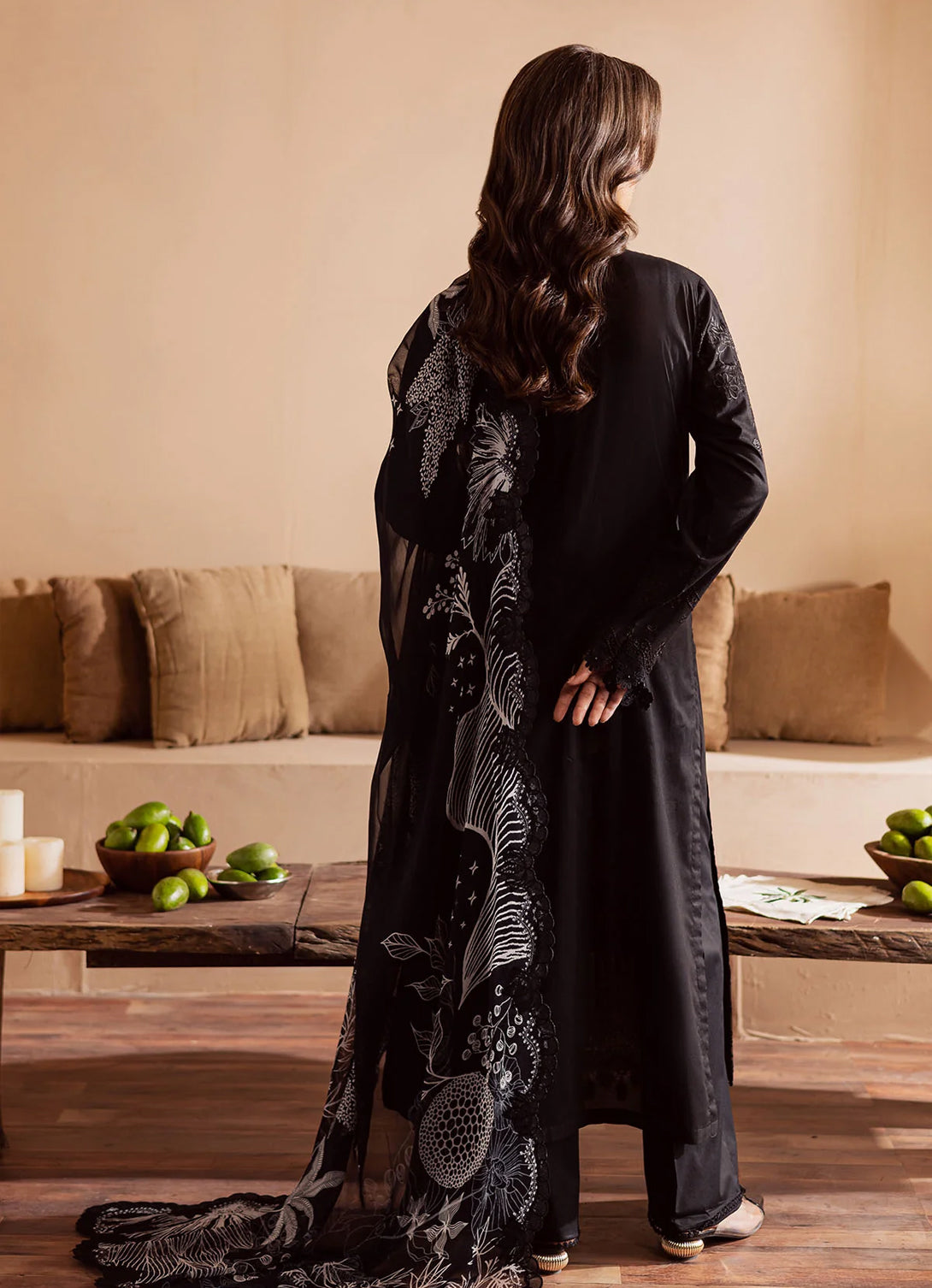 Nureh Monochrome Luxury Lawn'25 - NE- 166