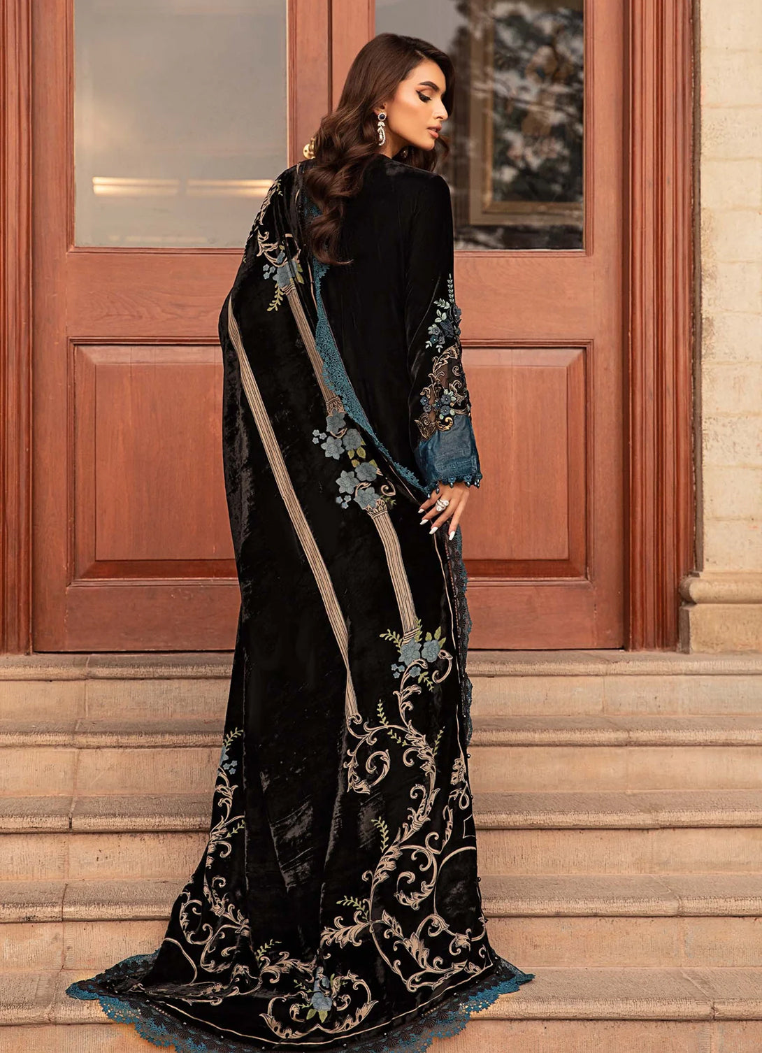 Maria B - Winter Luxe - Embroidered Velvet Suit | DL-1208