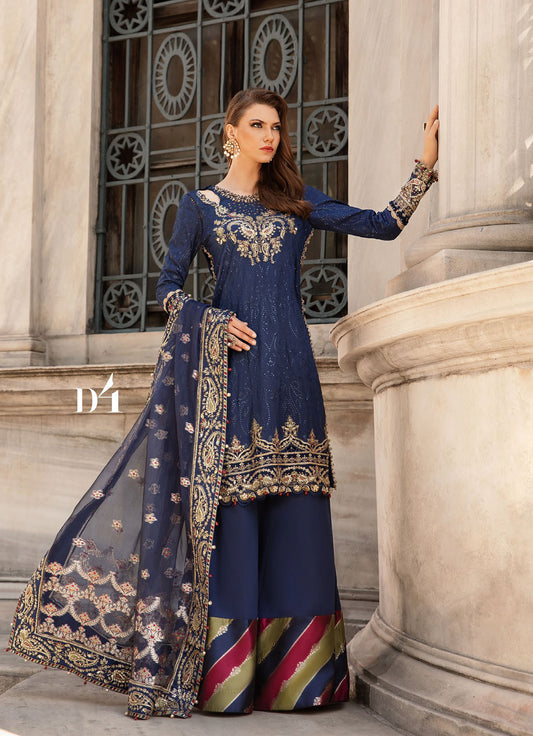 Maria.B. - Embroidered Cotton Satin Suit | CST-804