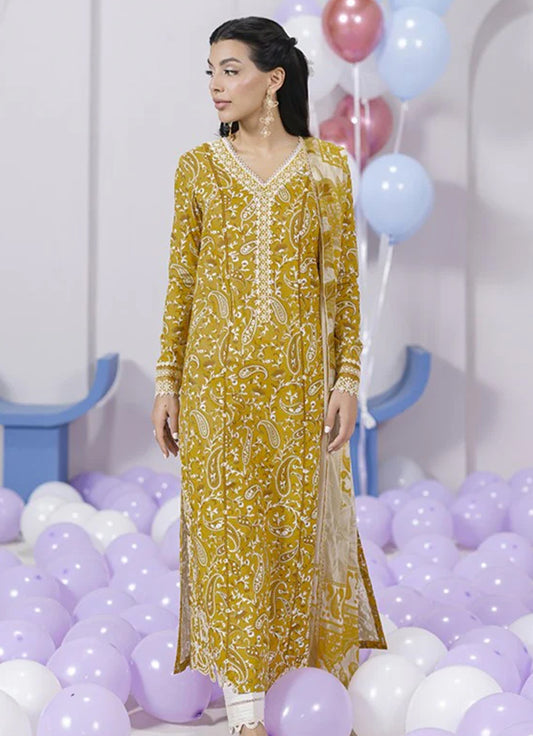 Qalamkar Q Prints Lawn'25 - EM-10 (В) ADELE