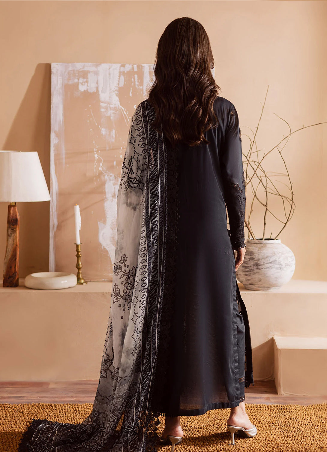 Nureh Monochrome Luxury Lawn'25 - NE- 168