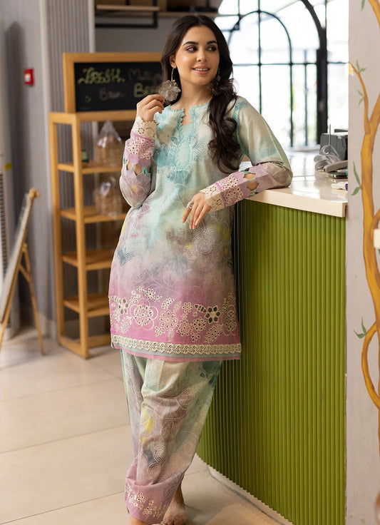 Nureh Ballerina Emb Printed Chikankari Lawn'25 2 Pc - NU2-166