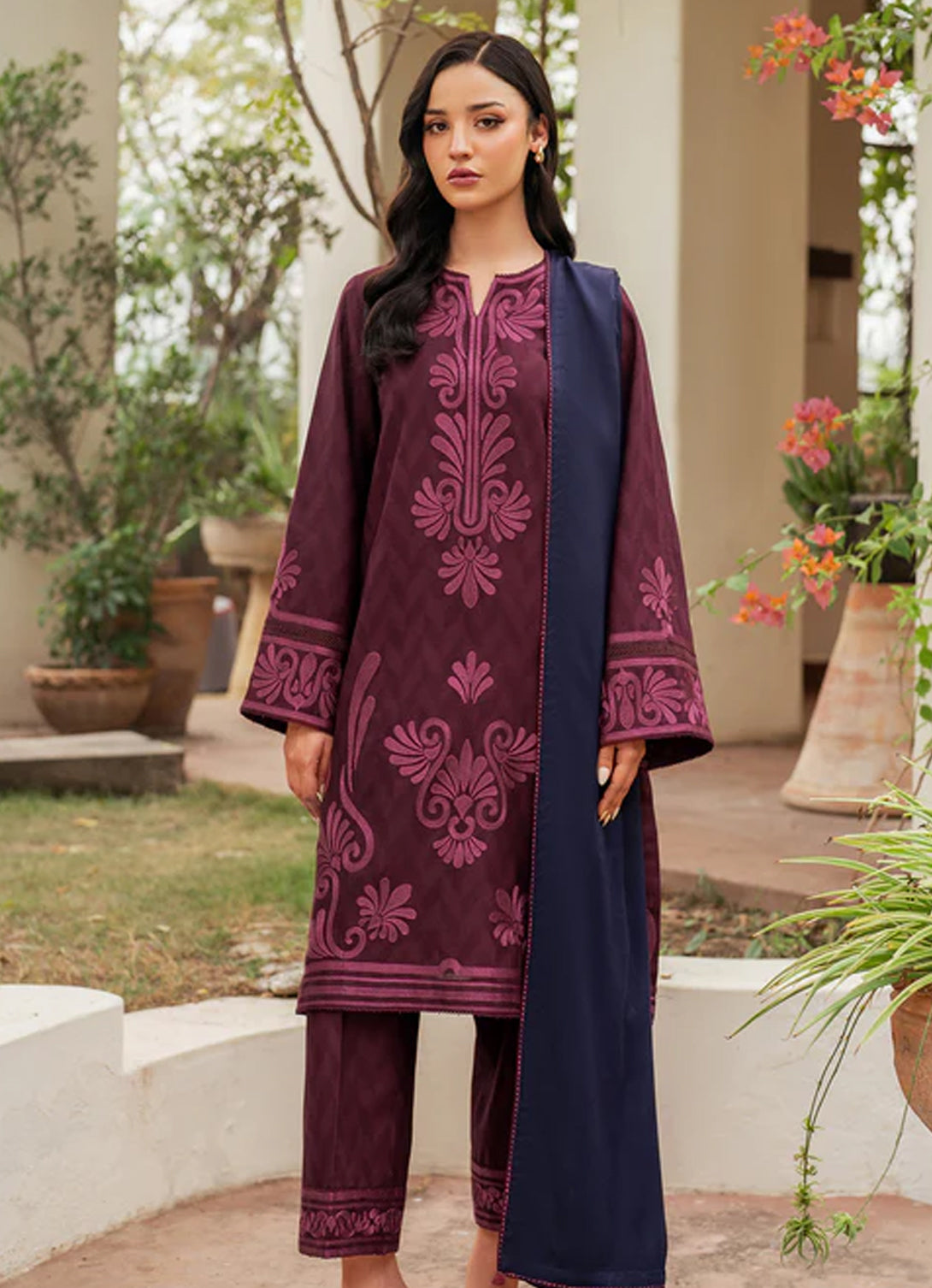 Jazmin - Winter Edit'24 - EMBROIDERED JACQUARD KHADDAR UW-0115