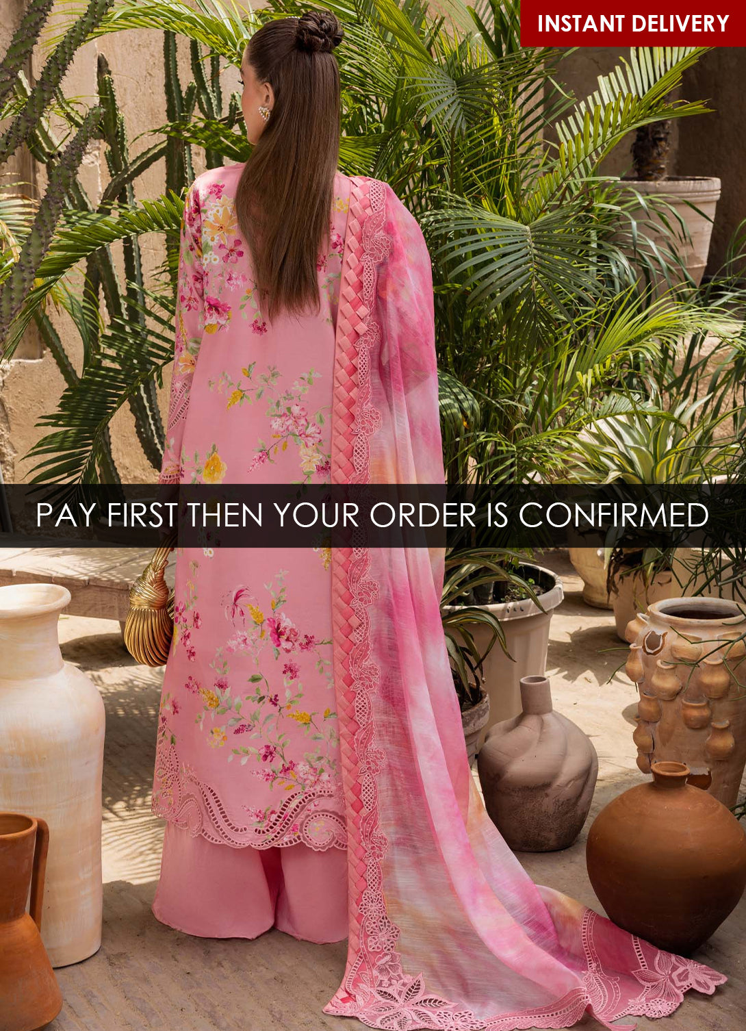 Crimson Tasawar Lawn'25 - PETALS AND PROMISES - D2A