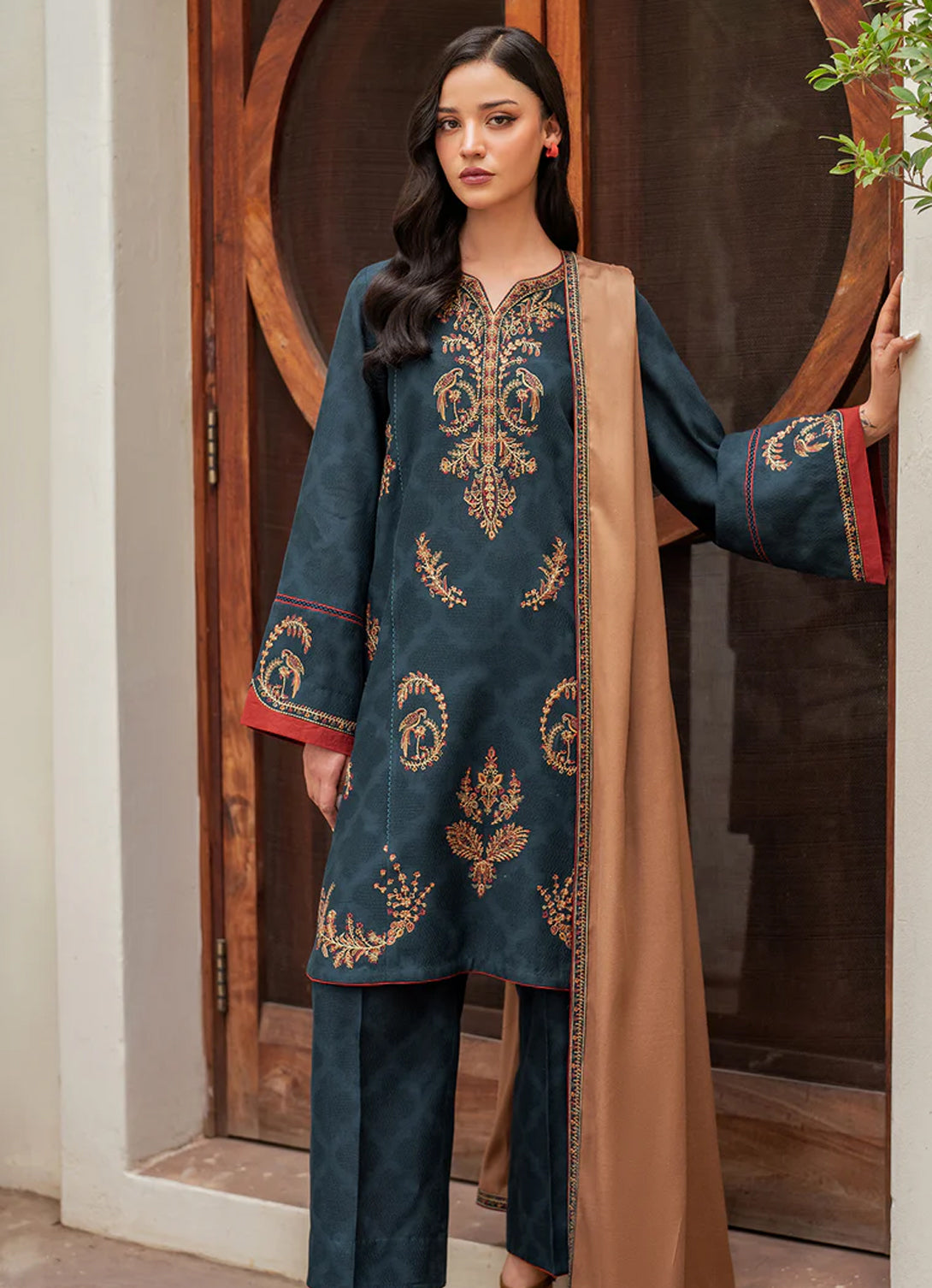 Jazmin - Winter Edit'24 - EMBROIDERED JACQUARD KHADDAR UW-0116