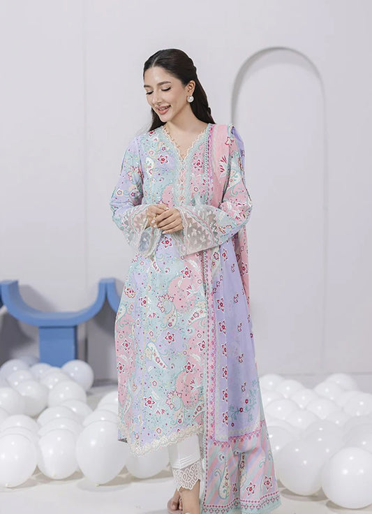 Qalamkar Q Prints Lawn'25 - EM-03 (A) JADE